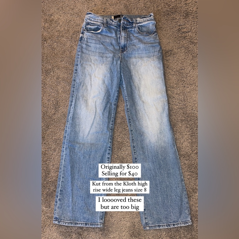 Kut from the Kloth wide leg jeans. Size 8.